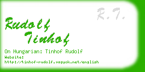 rudolf tinhof business card